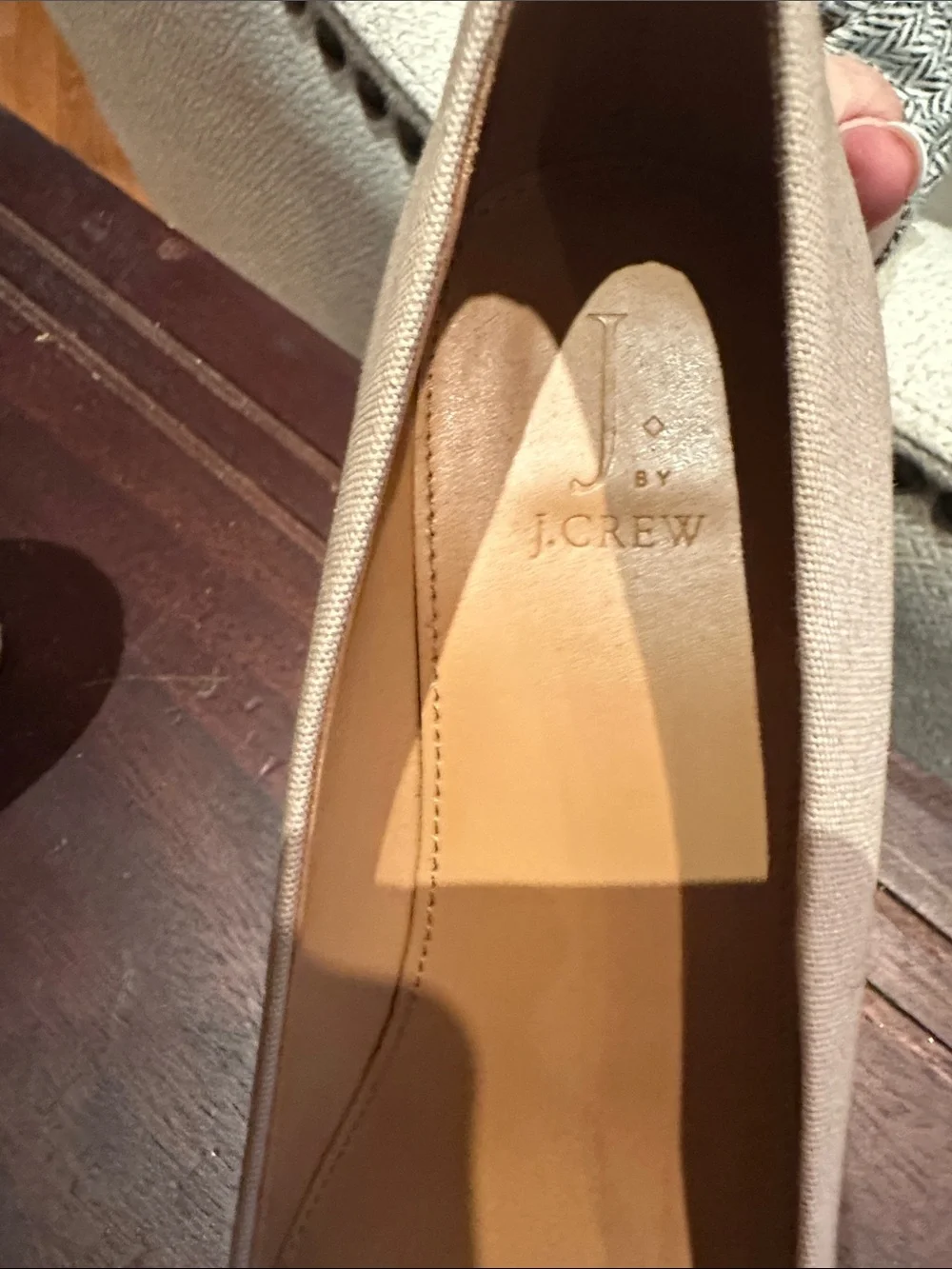 J. Crew Beige Canvas Platform Wedge Pumps